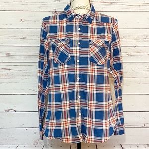 Passport Plaid Long Sleeve Top with Snaps